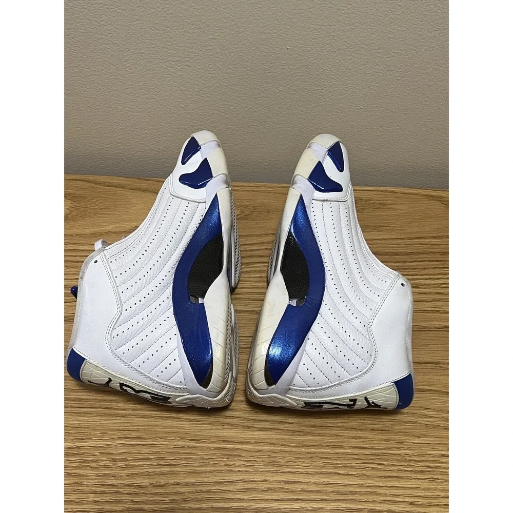 Nike Air Jordan 14 White‎ Hyper Royal Blue size 9 487471-104 OG XIV Retro Shoes